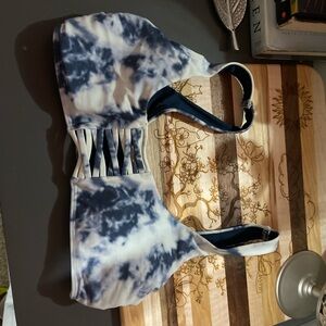 Tie-Dye Sports Bra with Crisscross Detail